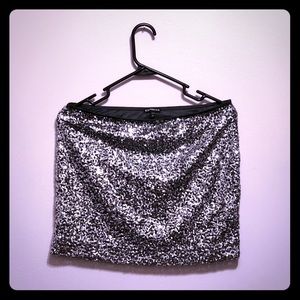 Express Silver Sequin Mini Skirt! ✨
